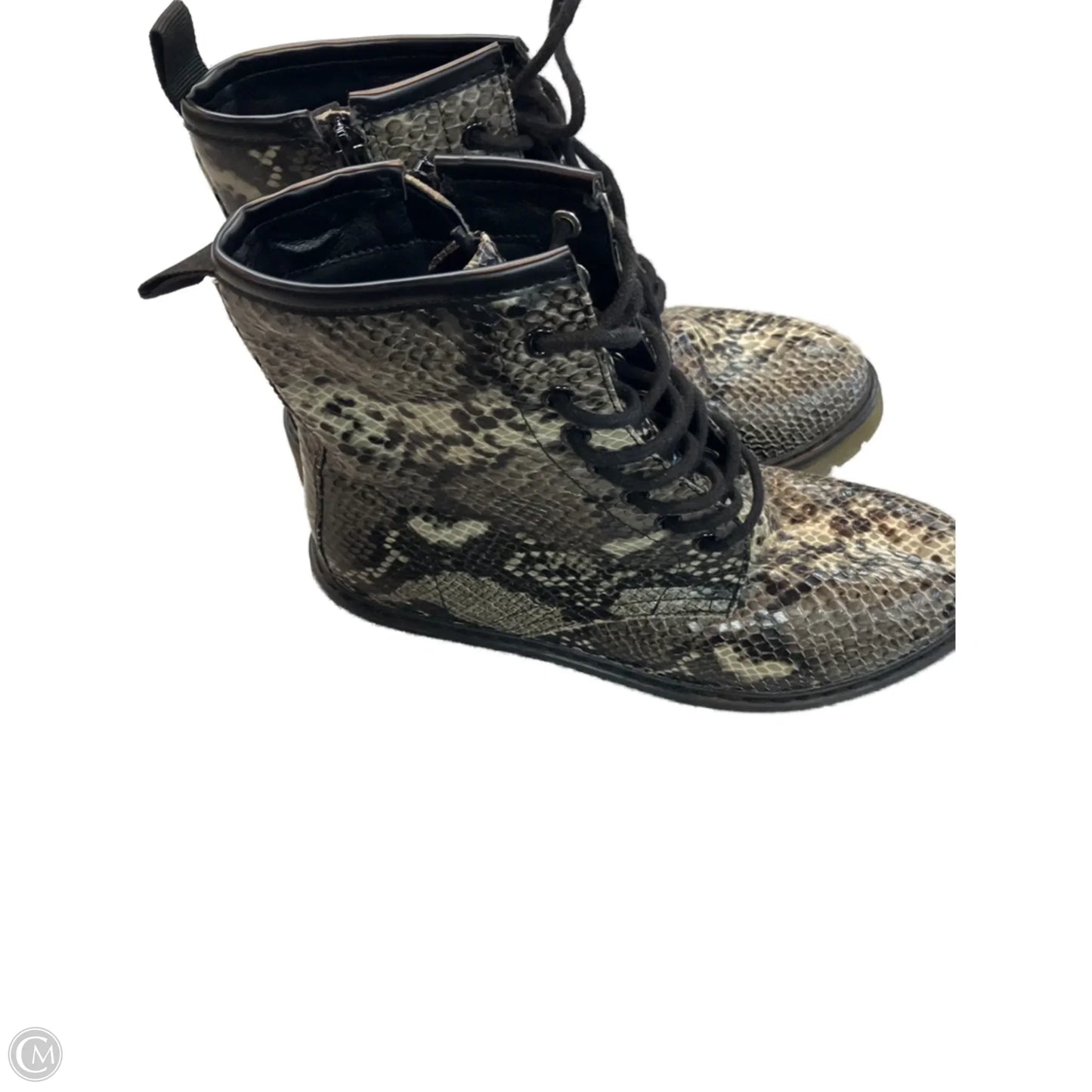 Boots Combat By Shu Shop In Snakeskin Print, Size: 7