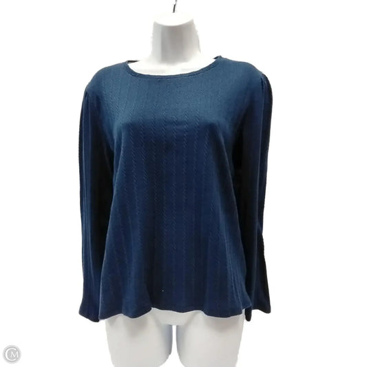 Top Long Sleeve By Croft And Barrow In Blue, Size: L