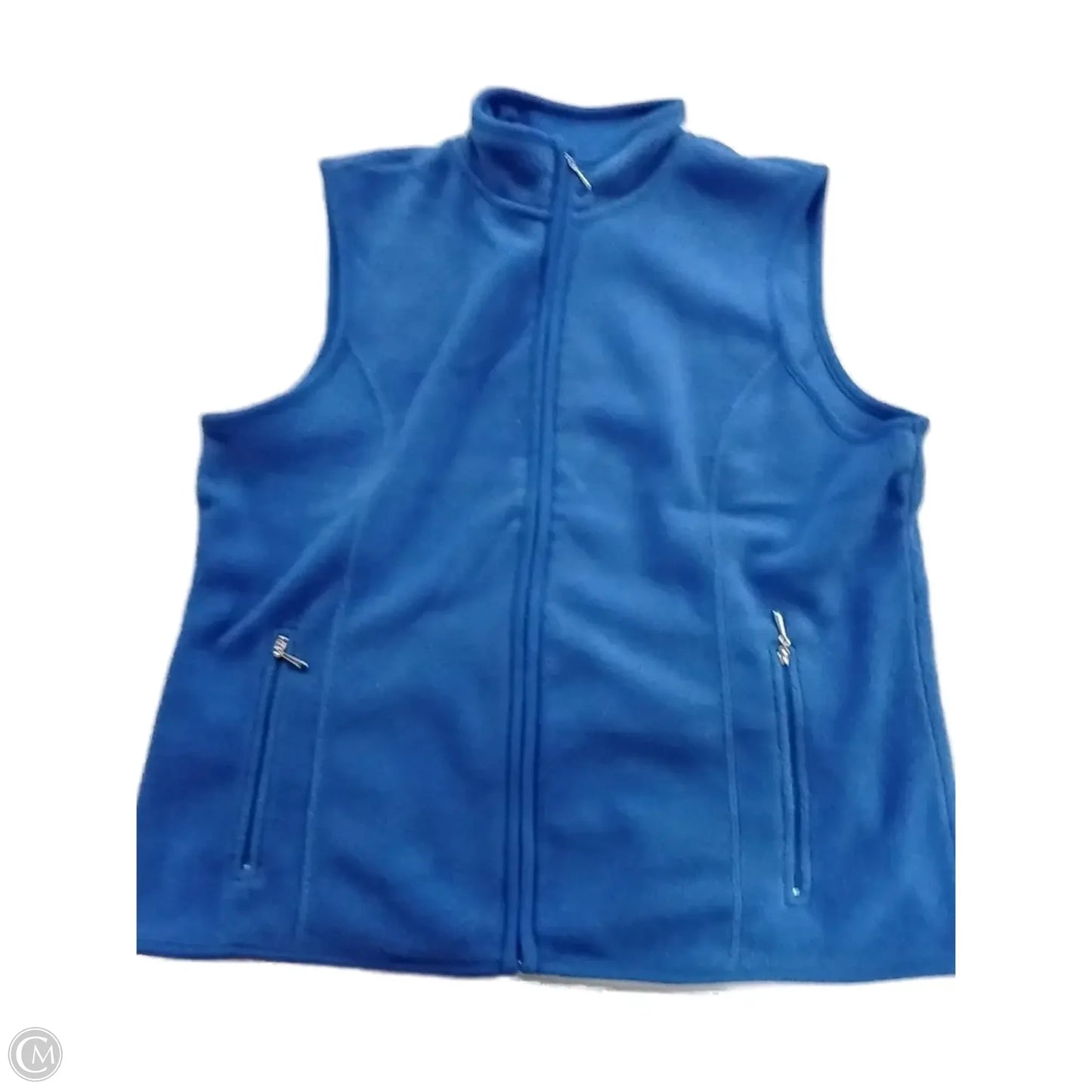 Vest Fleece By Karen Scott In Blue, Size: Xl