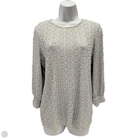 Top Long Sleeve By Adrianna Papell In White, Size: M