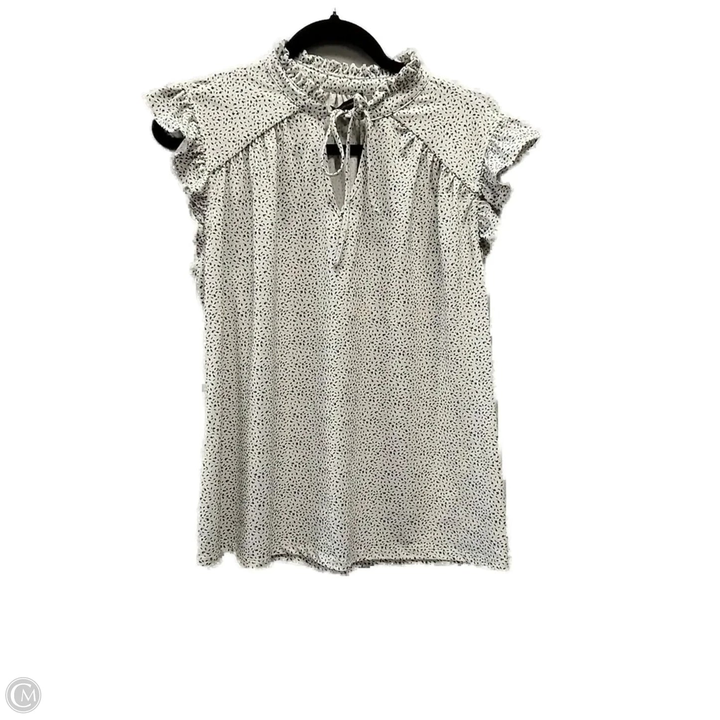 Blouse Sleeveless By Adrianna Papell In Black & White, Size: L