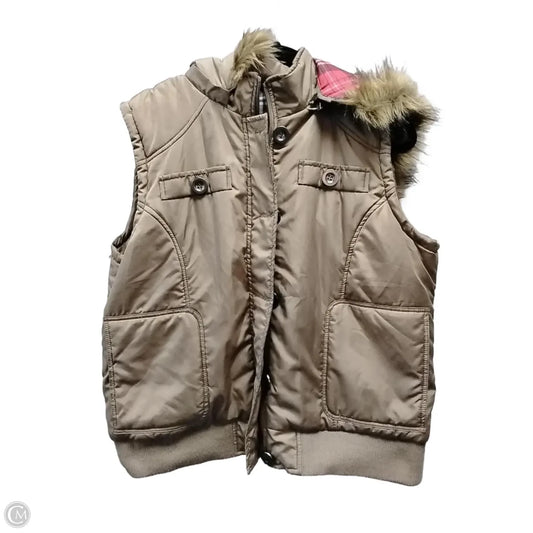 Vest Puffer & Quilted By Lisa International In Brown, Size: Xl