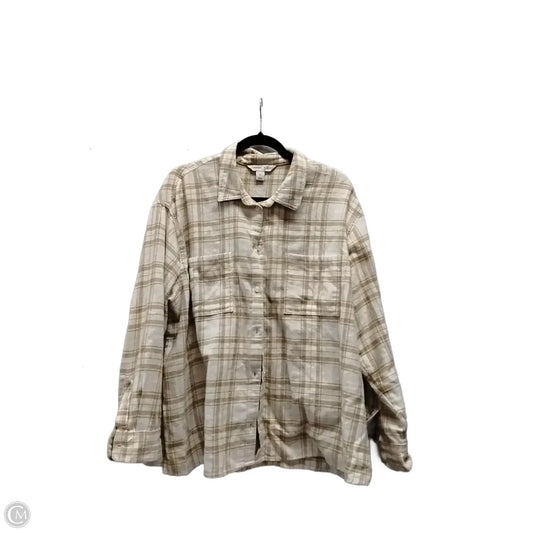 Top Long Sleeve By Old Navy In Plaid Pattern, Size: Xl