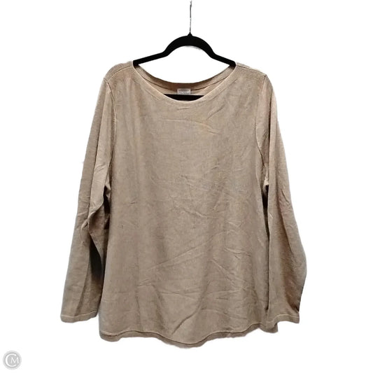 Top Long Sleeve By Chicos In Brown, Size: Xl
