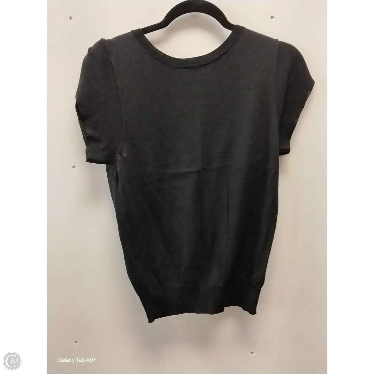 Top Short Sleeve By Ann Taylor In Black, Size: S