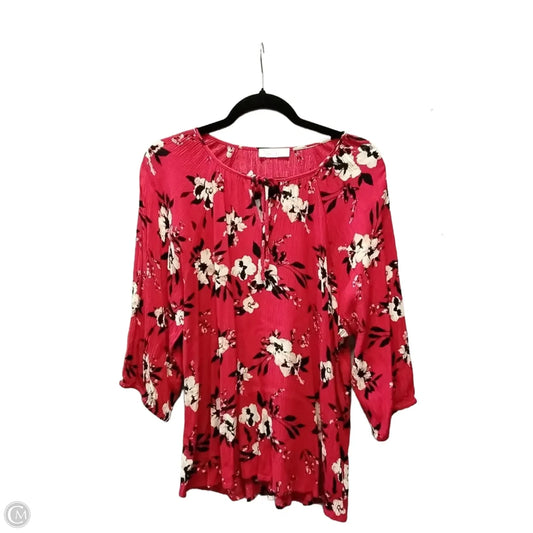 Blouse Long Sleeve By 89th And Madison In Red, Size: L