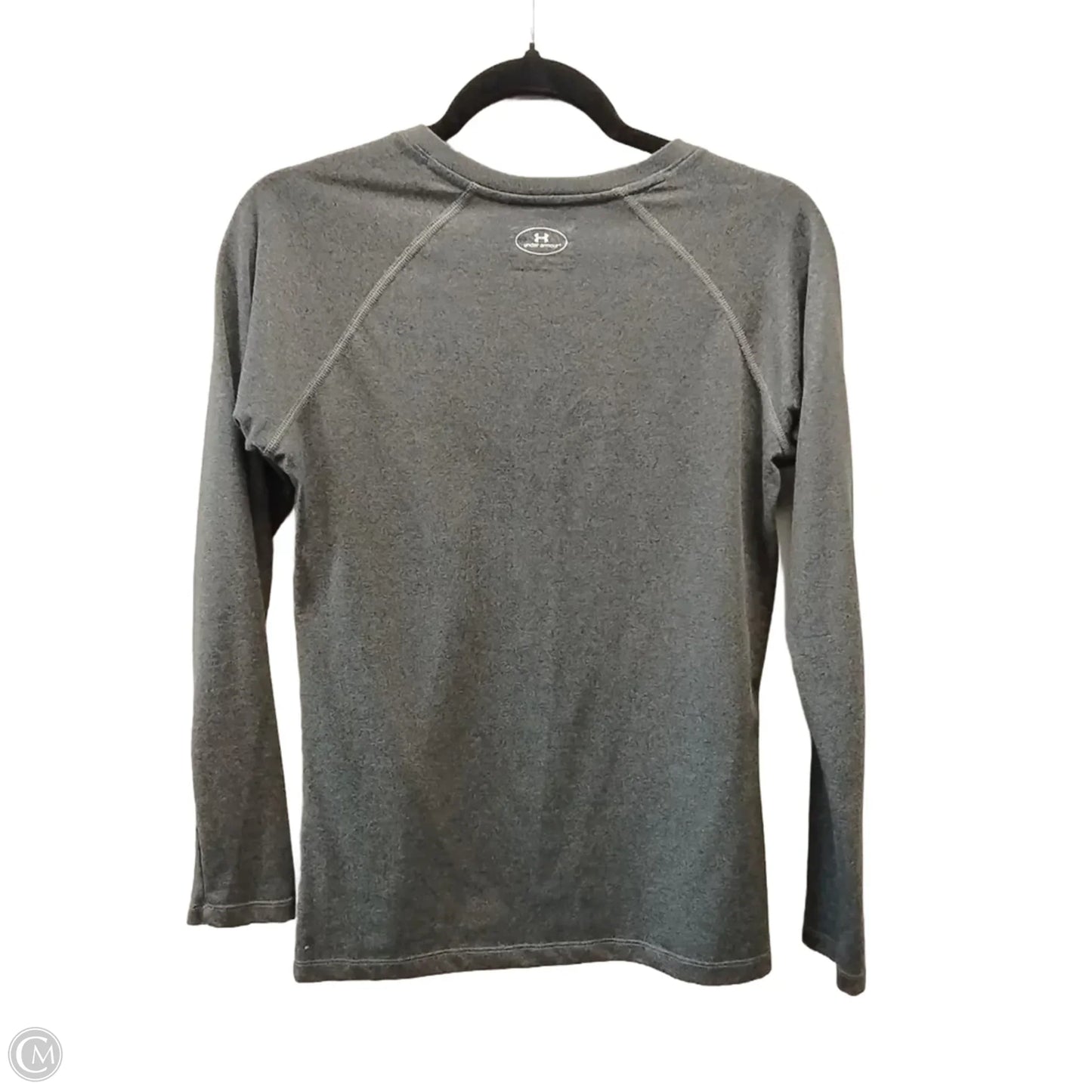 Athletic Top Long Sleeve Collar By Under Armour In Grey, Size: Sp