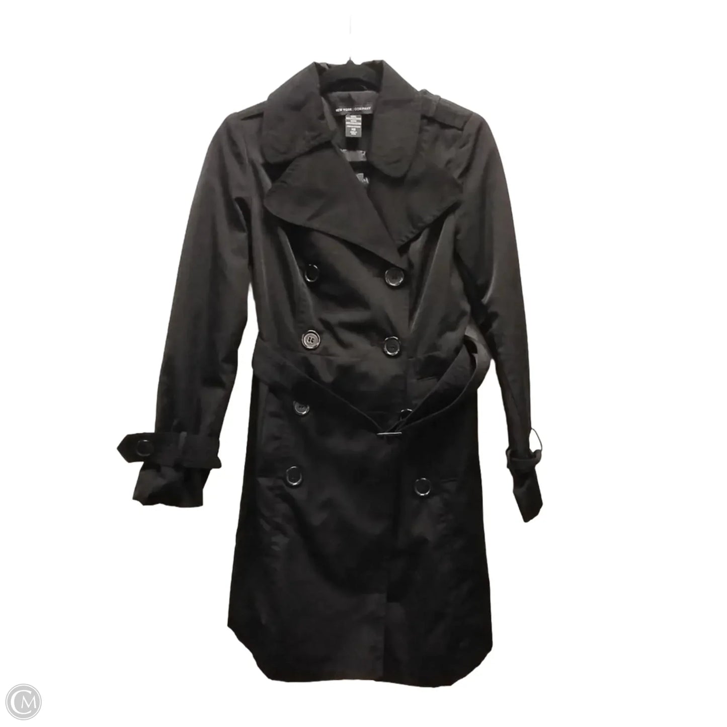 Coat Trench Coat By New York And Co In Black, Size: Xs