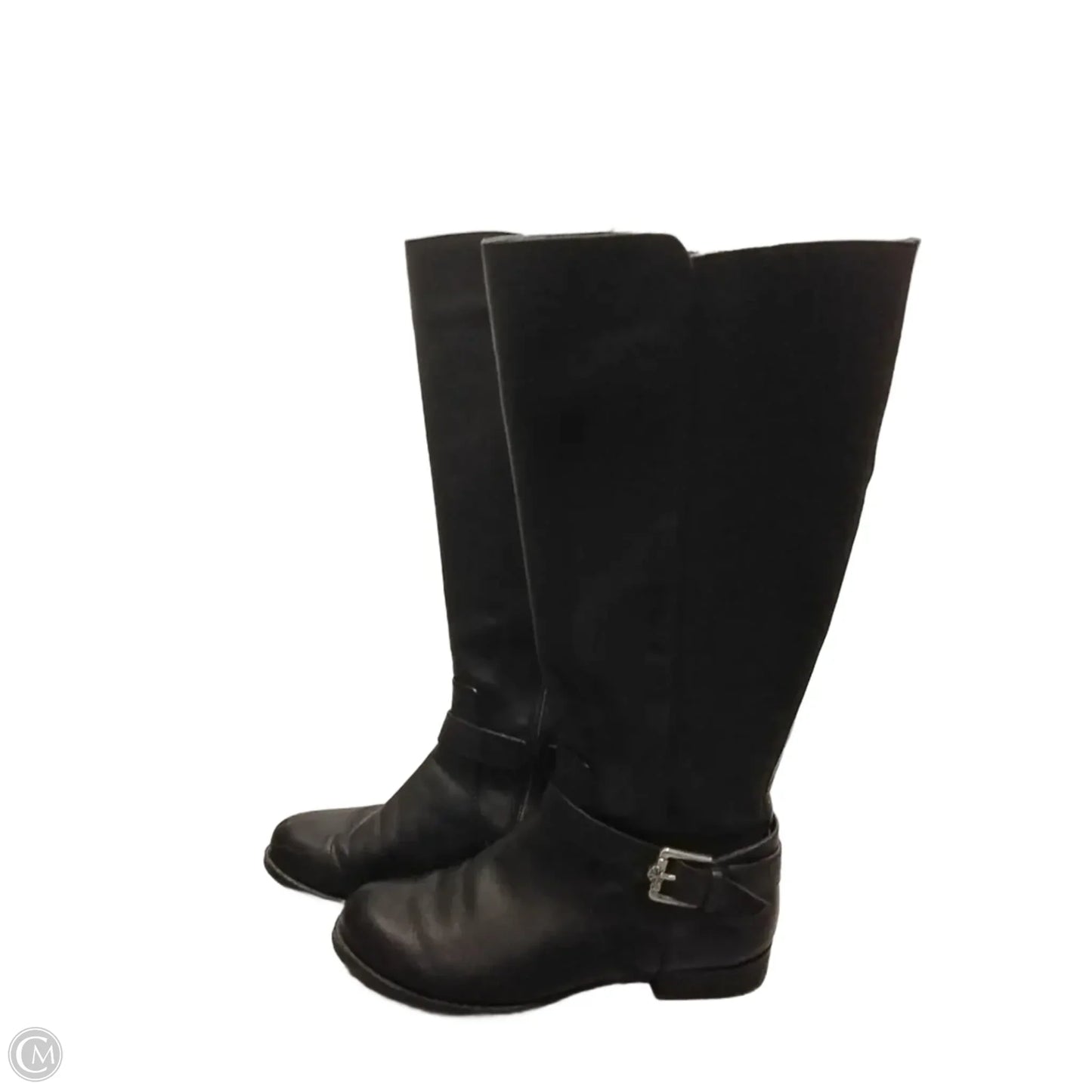 Boots Knee Flats By Isaac Mizrahi Live Qvc In Black, Size: 6