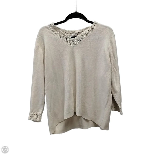 Top Long Sleeve By Sag Harbor In Cream, Size: 1x