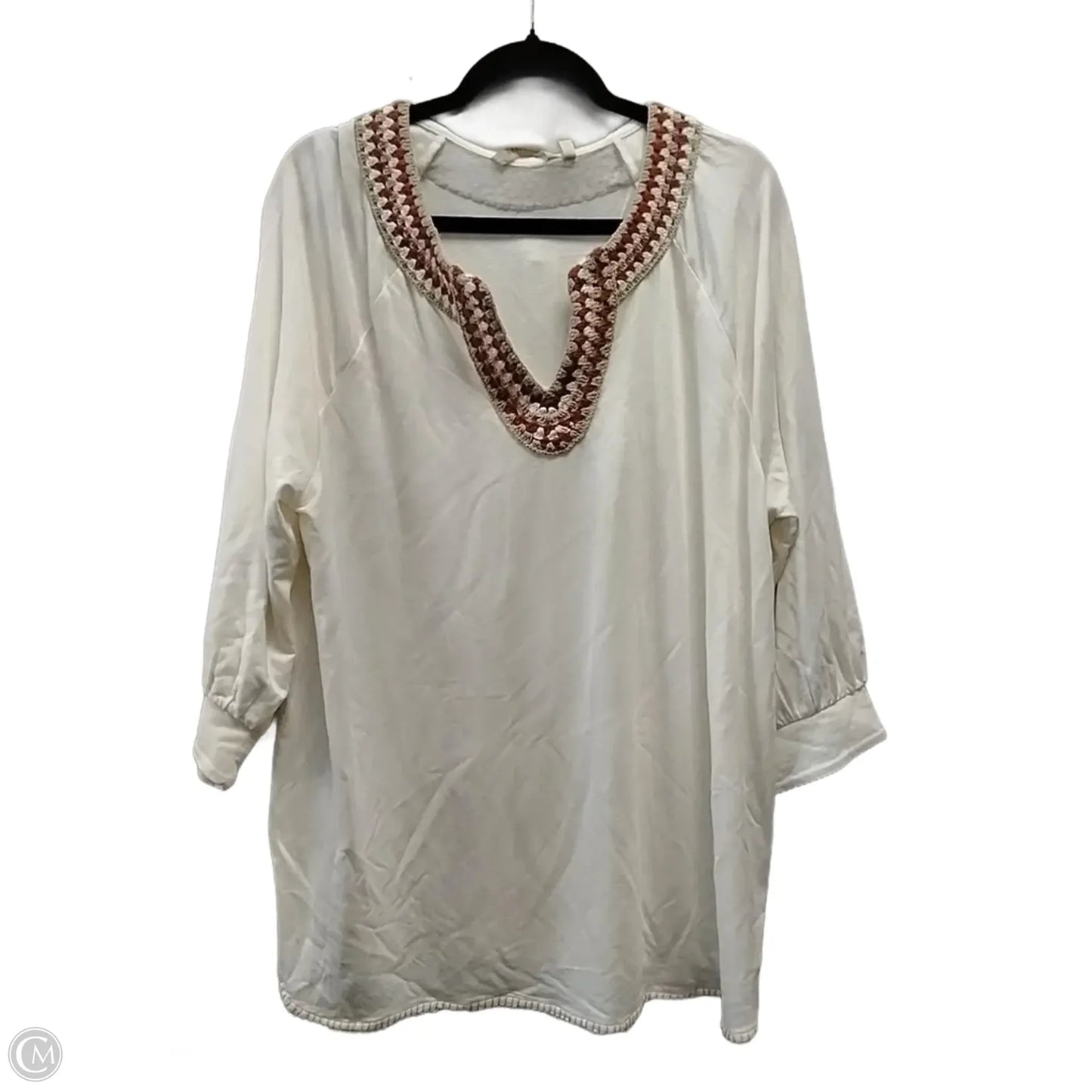 Top Long Sleeve By Soft Surroundings In Cream, Size: 2x