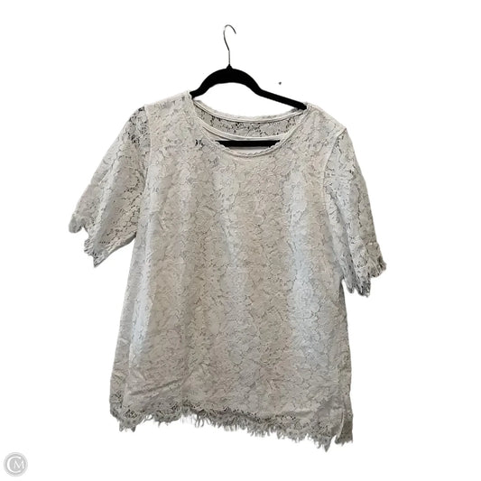 Top Short Sleeve By Isaac Mizrahi Live Qvc In White, Size: L