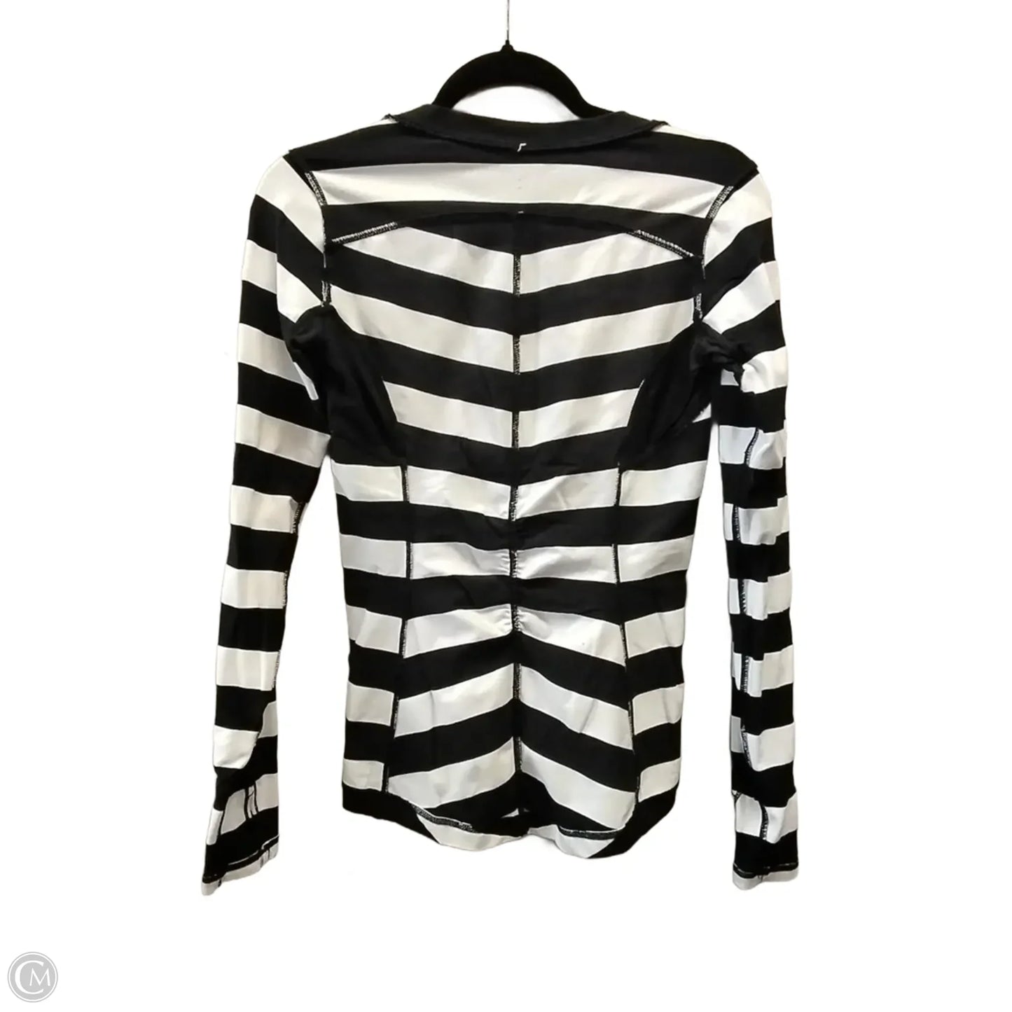 Athletic Top Long Sleeve Collar By Lululemon In Striped Pattern, Size: Xl