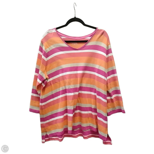 Top Long Sleeve By West Bound In Striped Pattern, Size: 2x