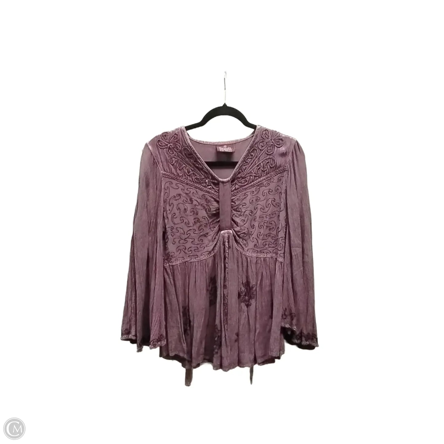 Blouse Long Sleeve By Clothes Mentor In Purple, Size: M