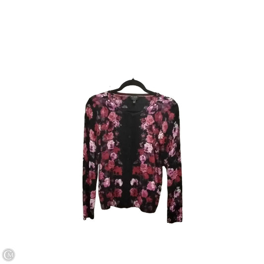 Cardigan By Talbots In Floral Print, Size: M