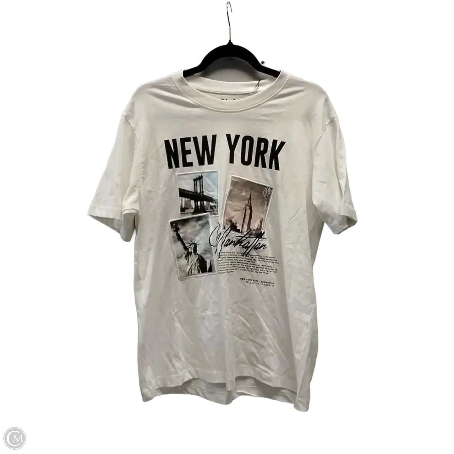 Top Short Sleeve By Glam In White, Size: L