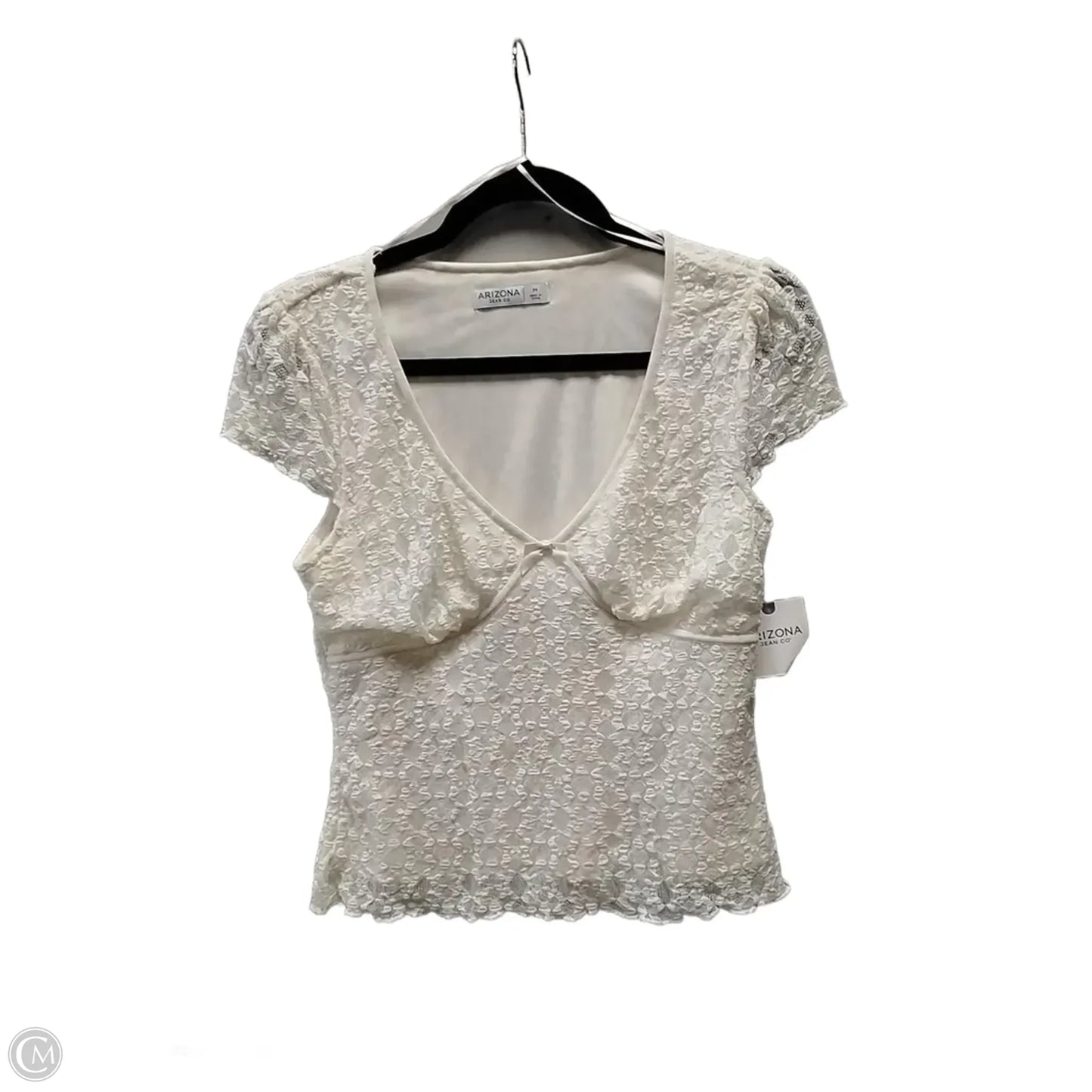 Top Short Sleeve By Arizona In Cream, Size: M