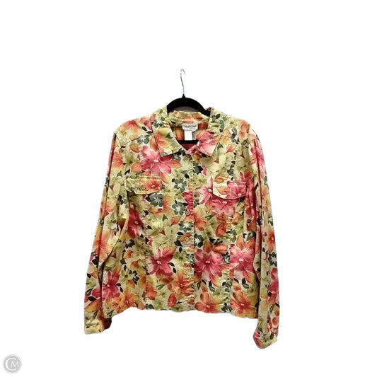 Jacket Denim By Coldwater Creek In Floral Print, Size: Xxl