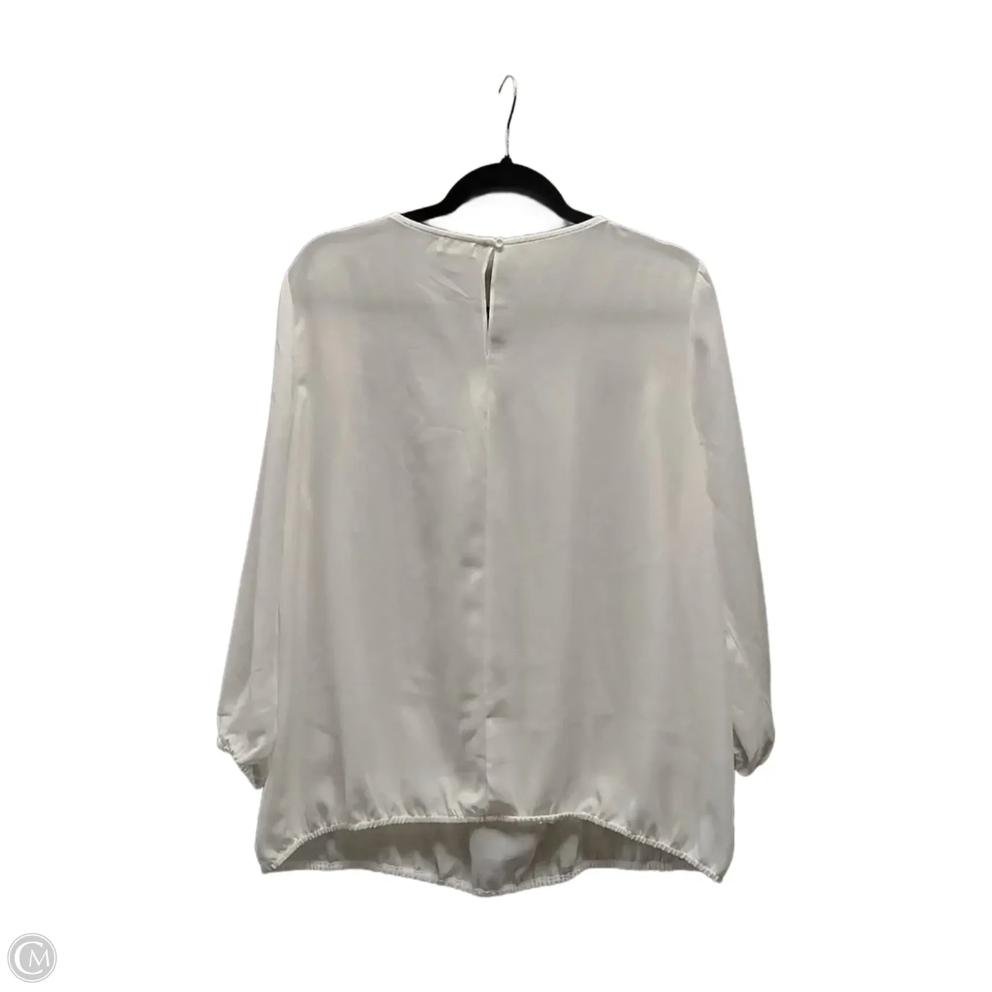 Blouse Long Sleeve By Cato In White, Size: Xl