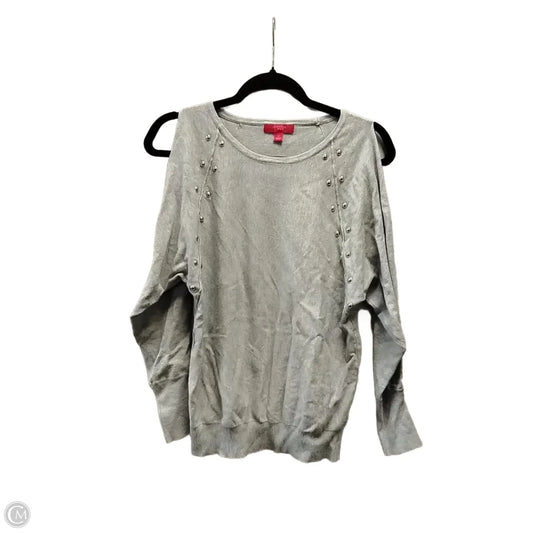 Top Long Sleeve By Jennifer Lopez In Grey, Size: M