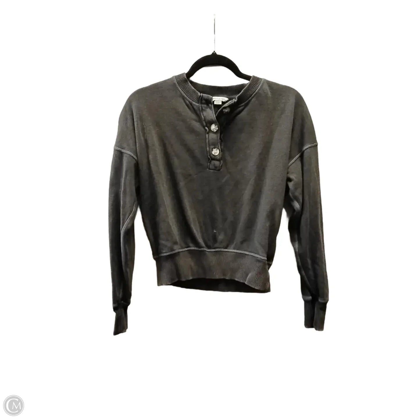 Top Long Sleeve By American Eagle In Grey, Size: Xs