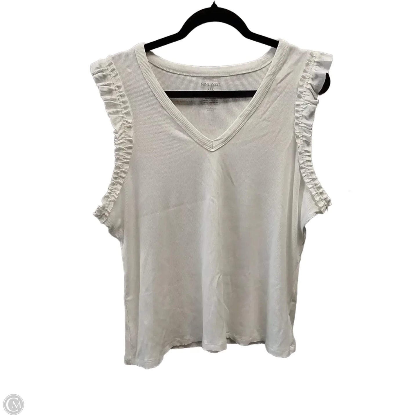 Top Short Sleeve By Nine West In White, Size: Xxl