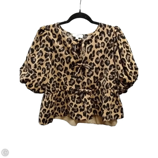 Blouse Short Sleeve By Entro In Animal Print, Size: S