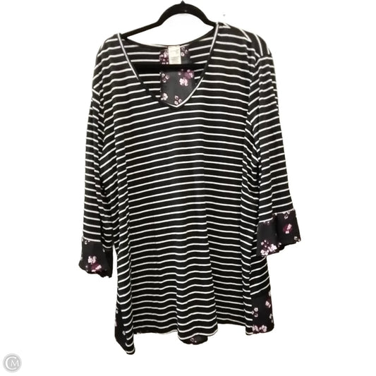 Top Long Sleeve By Terra & Sky In Striped Pattern, Size: 2x
