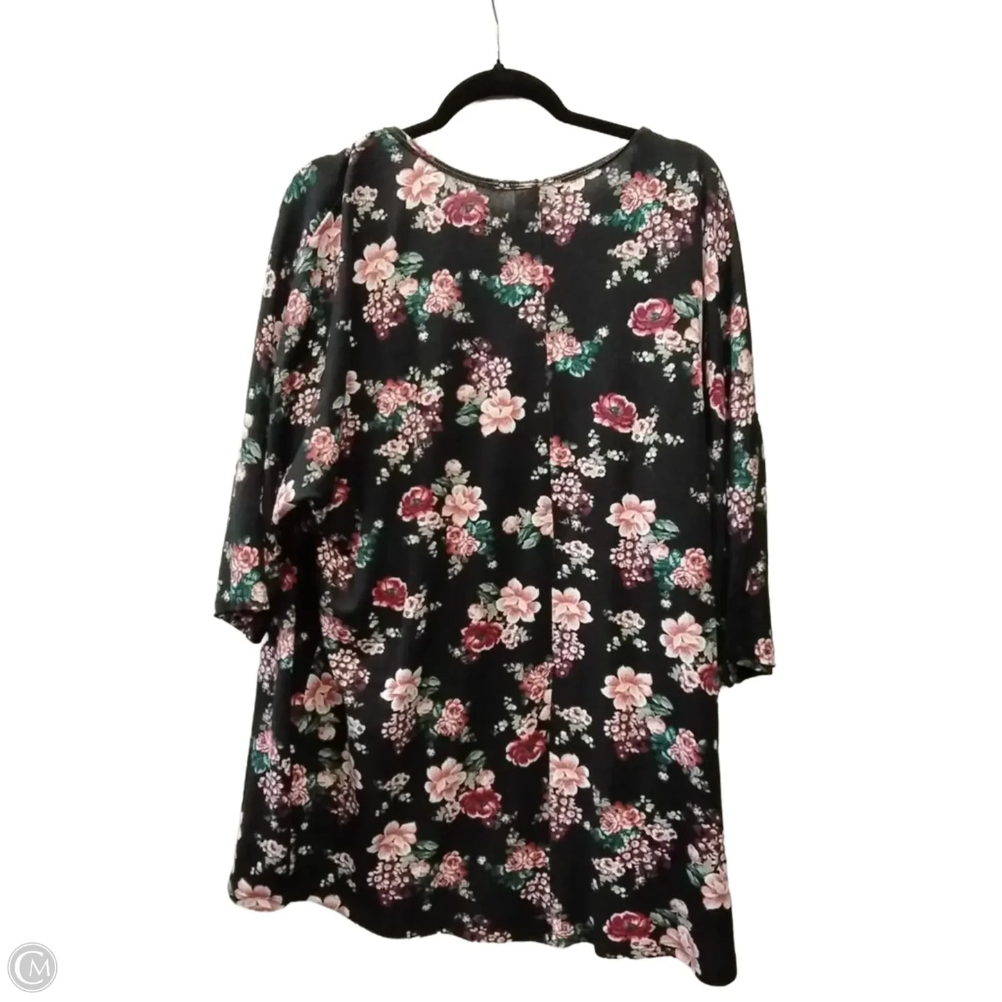 Top 3/4 Sleeve By Bobbie Brooks In Floral Print, Size: 2x
