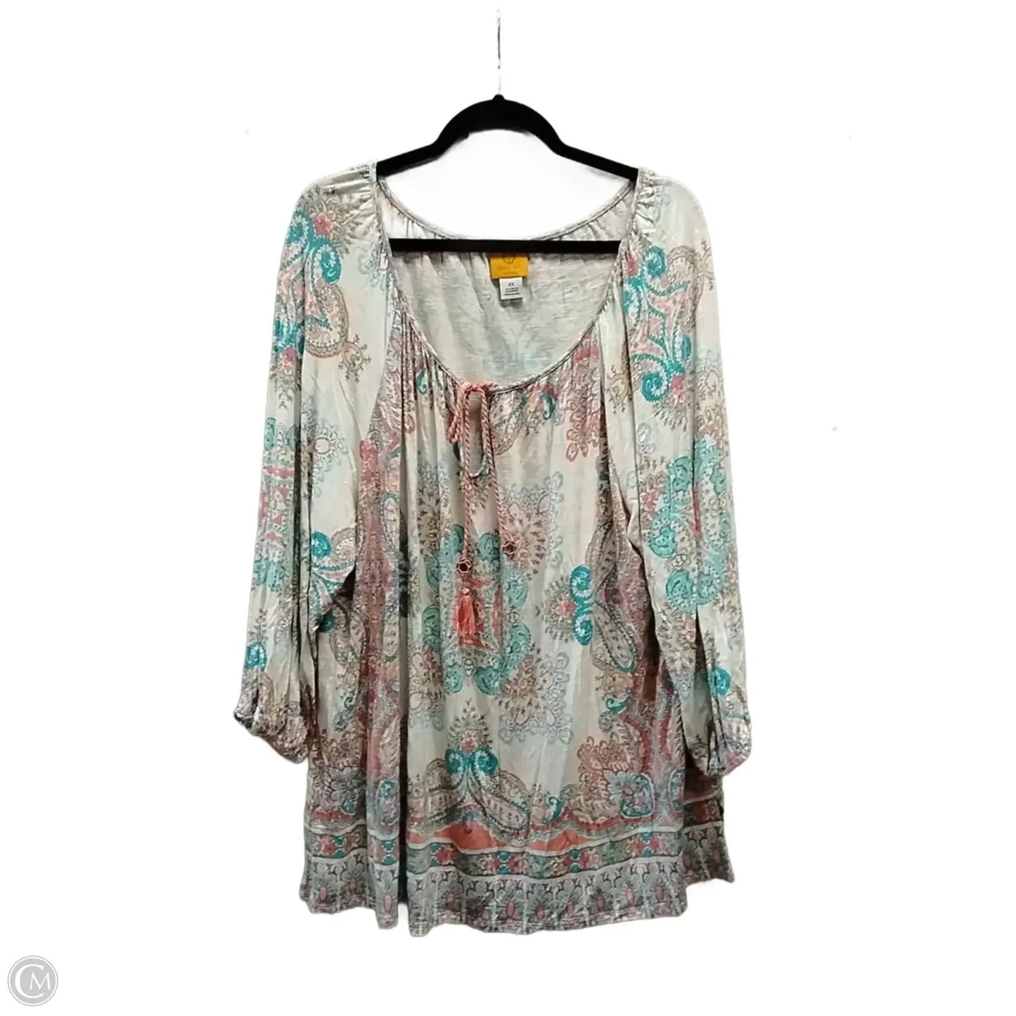 Blouse Long Sleeve By Ruby Rd In Paisley Print, Size: 2x