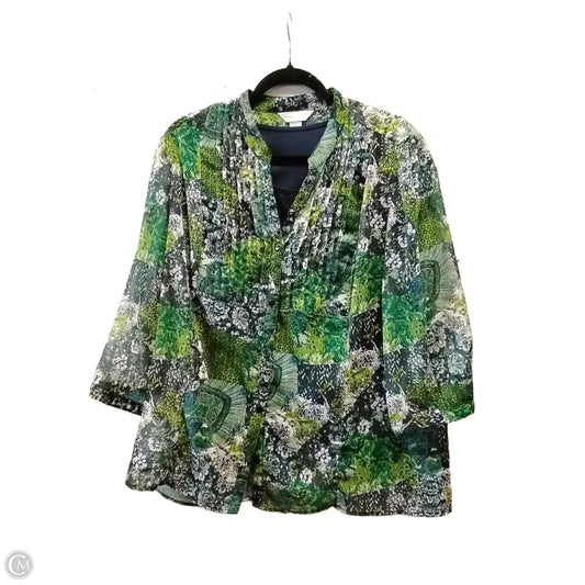 Blouse Long Sleeve By Christopher And Banks In Green, Size: Xl