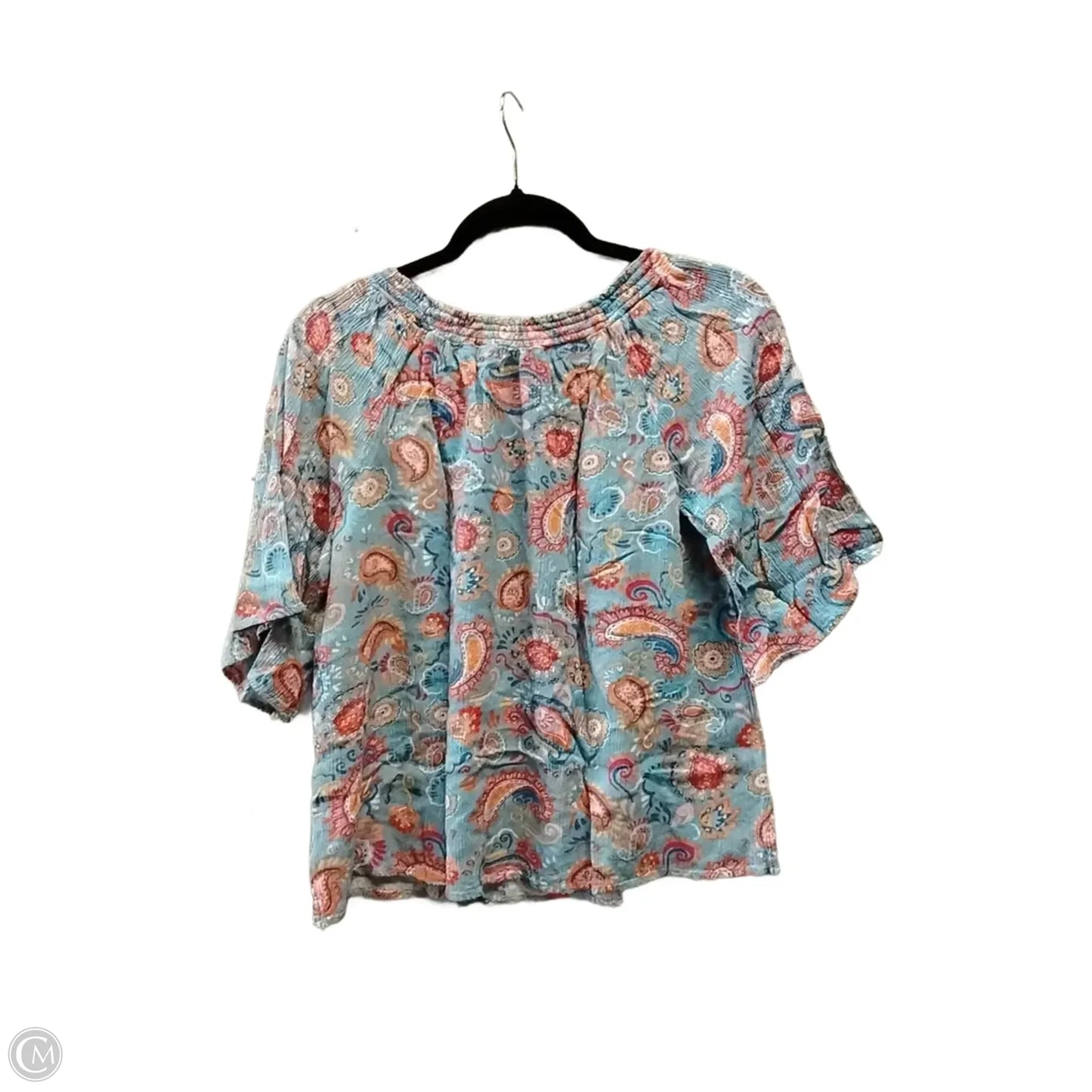 Blouse 3/4 Sleeve By Democracy In Paisley Print, Size: S