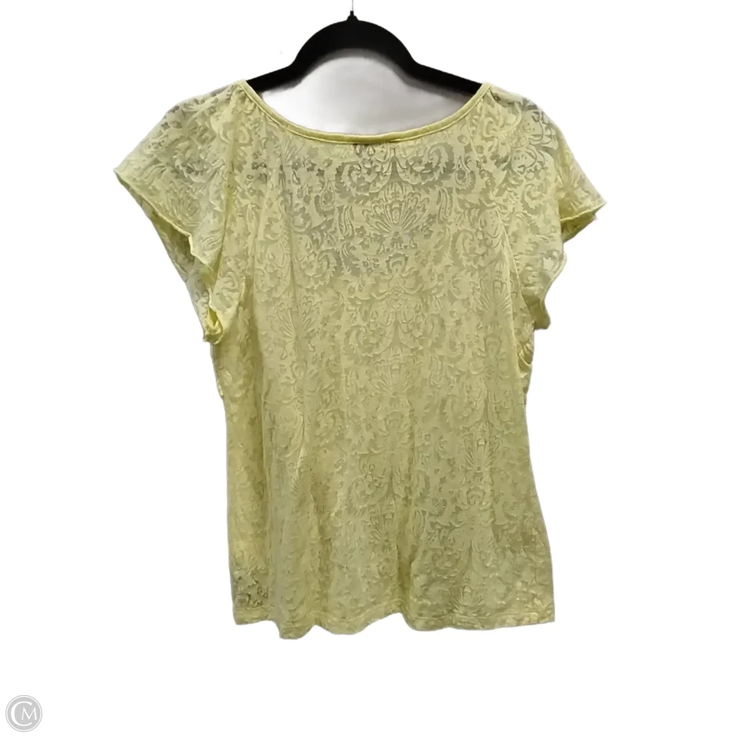 Top Short Sleeve By Ab Studio In Yellow, Size: M