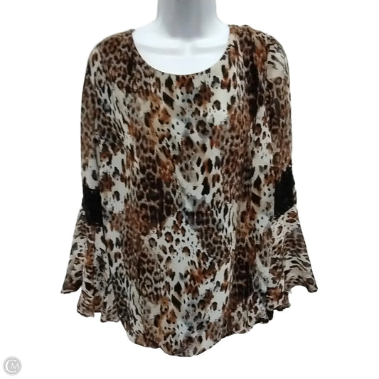 Blouse Long Sleeve By Cmf In Animal Print, Size: 1x