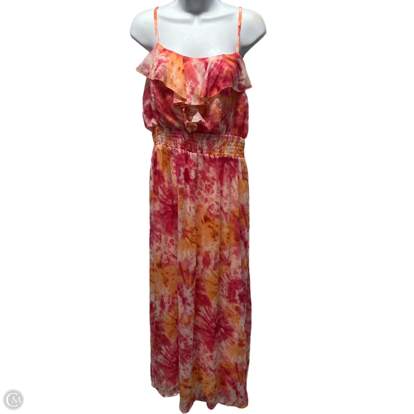 Dress Casual Maxi By Faded Glory In Orange & Pink, Size: 16