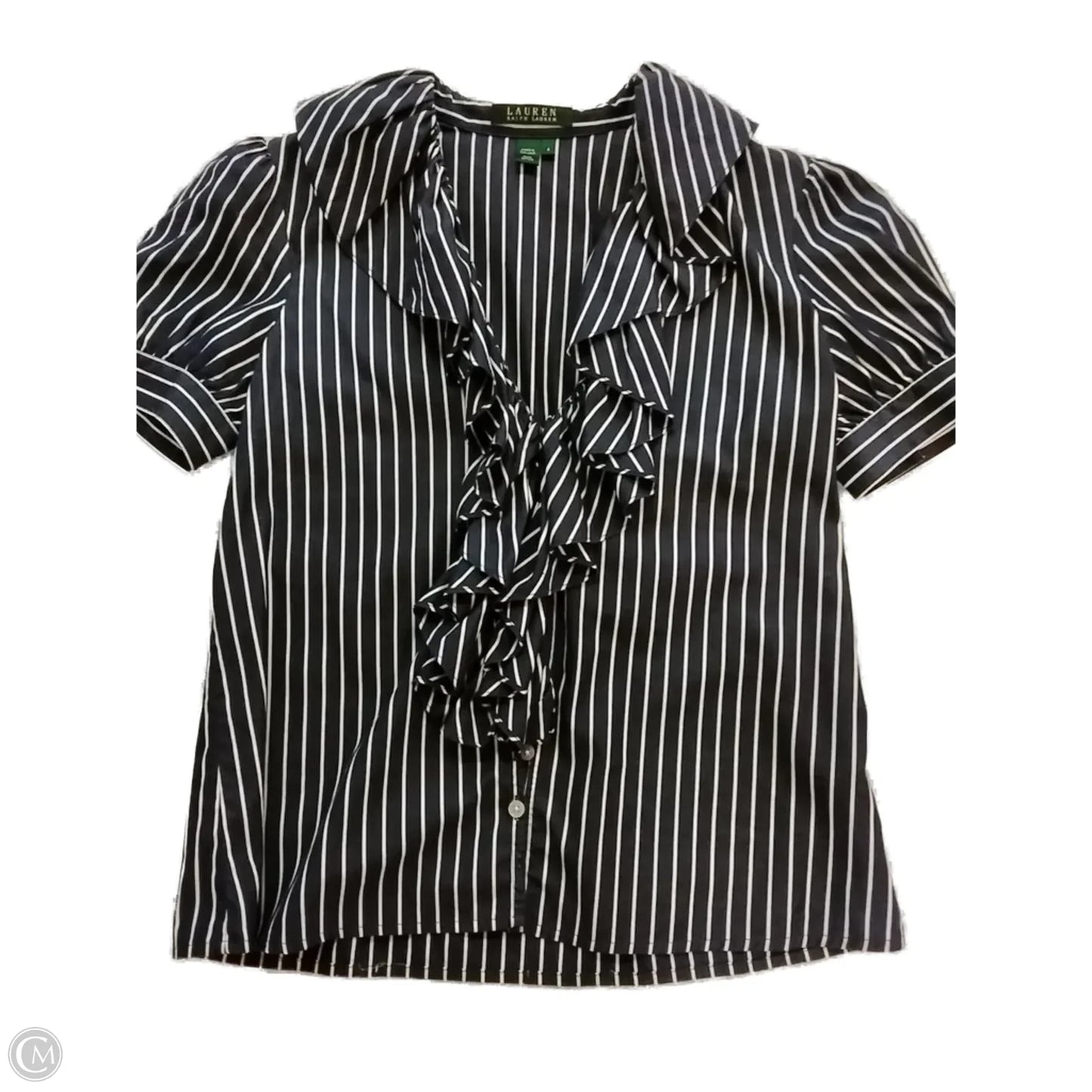 Blouse Short Sleeve By Lauren By Ralph Lauren In Blue, Size: 4