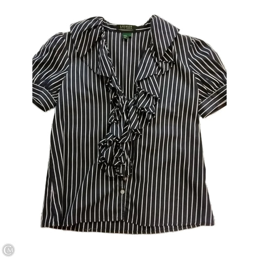 Blouse Short Sleeve By Lauren By Ralph Lauren In Blue, Size: 4