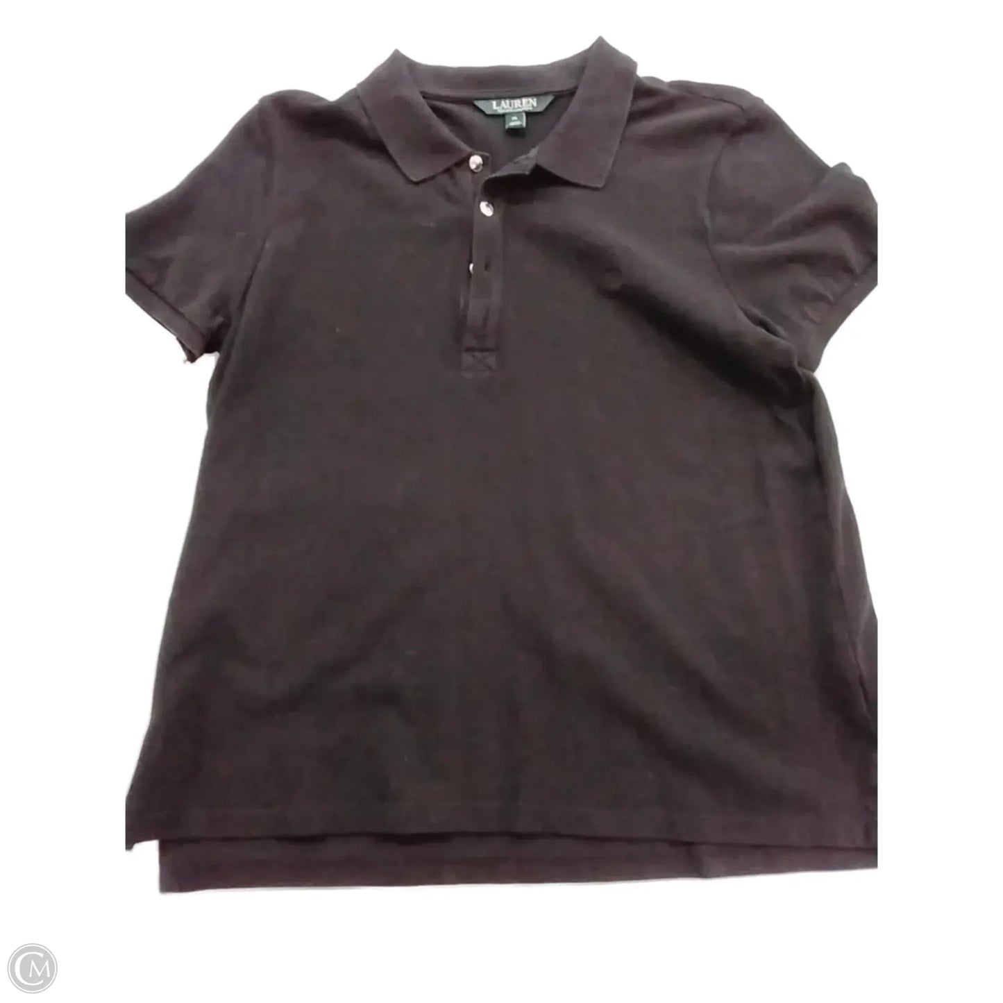 Blouse Short Sleeve By Lauren By Ralph Lauren In Black, Size: Xl