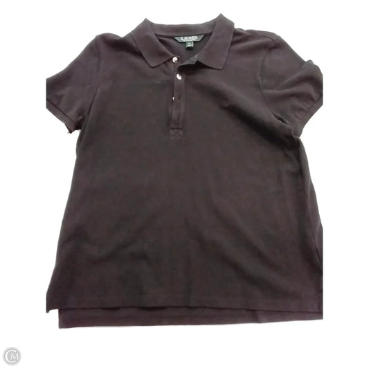 Blouse Short Sleeve By Lauren By Ralph Lauren In Black, Size: Xl