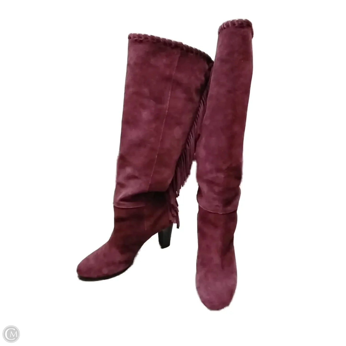 Boots Knee Heels By Cmb In Purple, Size: 6.5