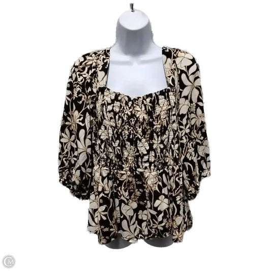 Blouse Long Sleeve By Ava & Viv In Floral Print, Size: 1x