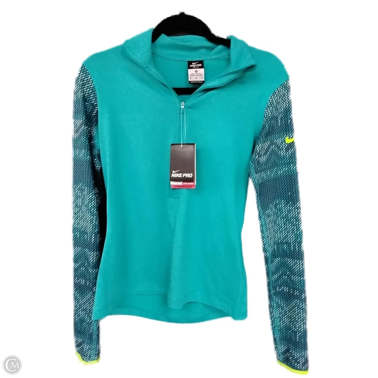 Athletic Jacket By Nike In Teal, Size: M