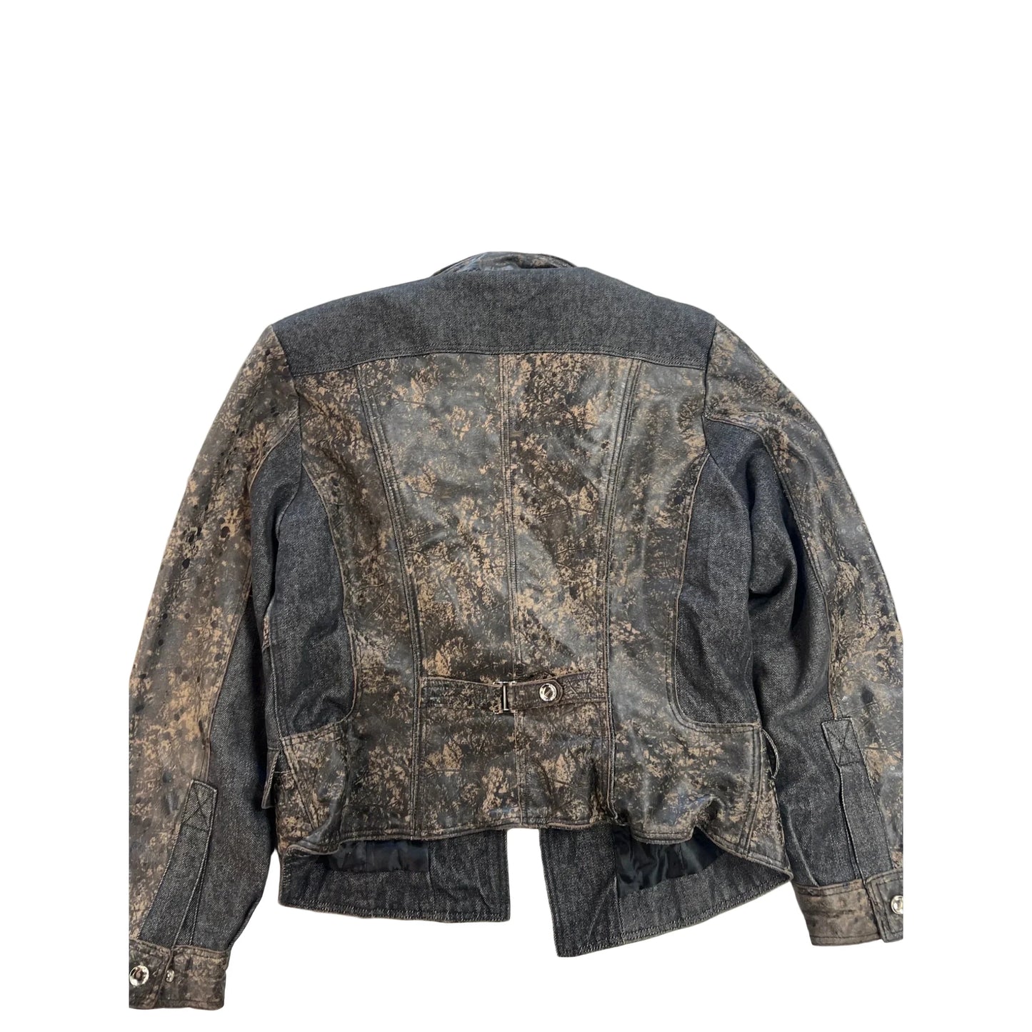 Jacket Moto Leather By Cmc In Brown, Size: L