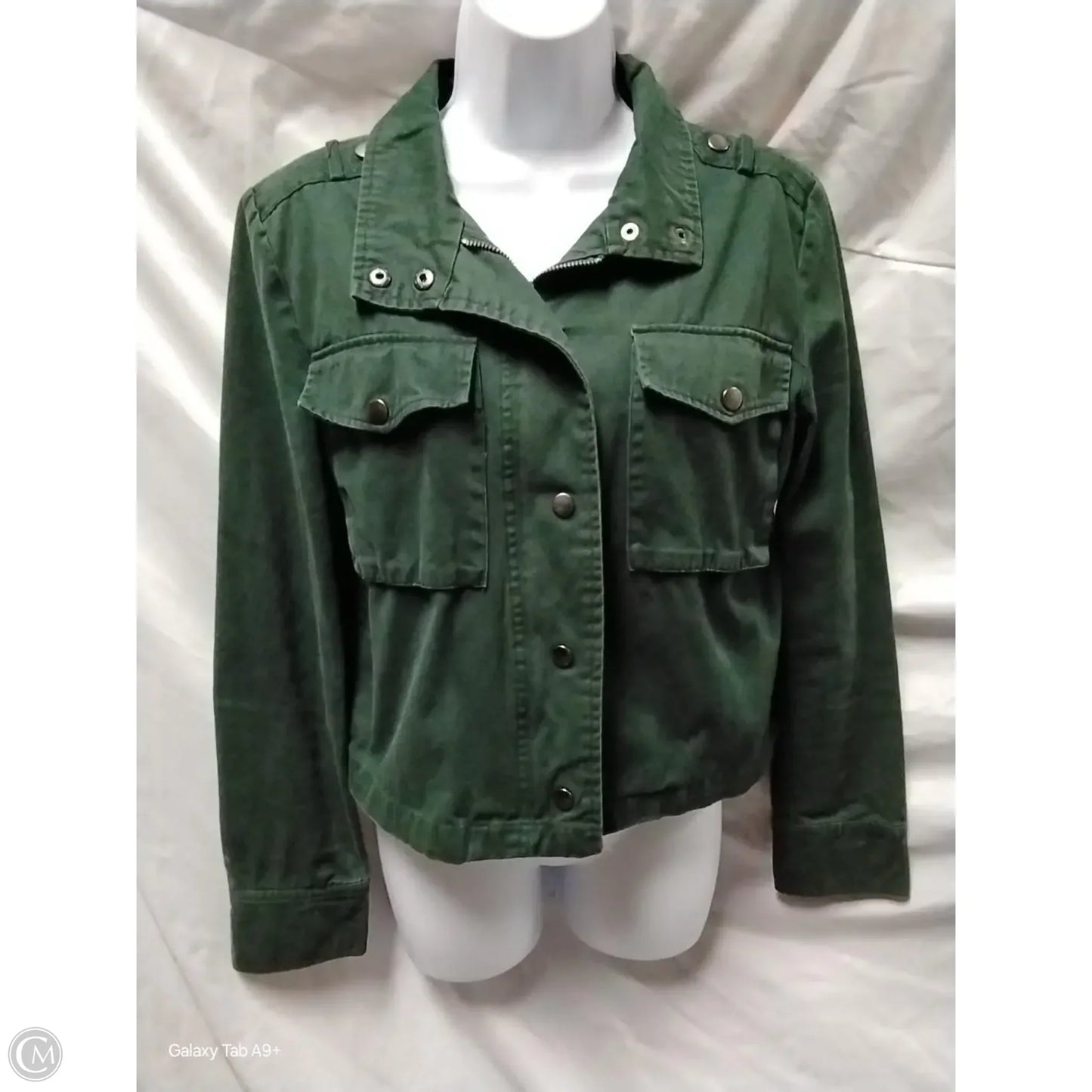 Jacket Denim By So In Green Denim, Size: M