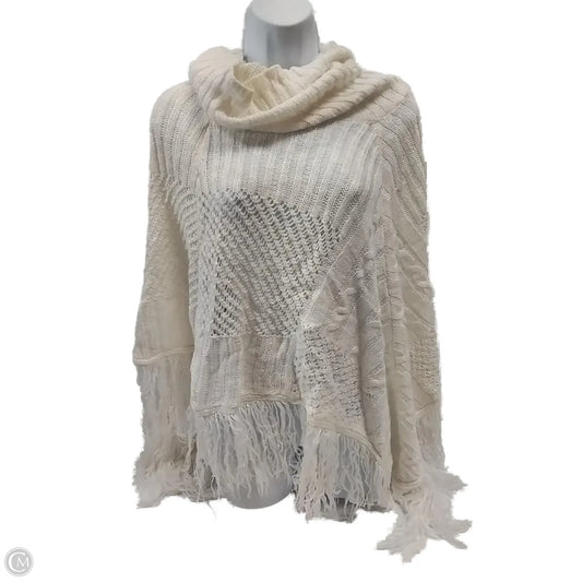 Poncho By One World In White, Size: 1x