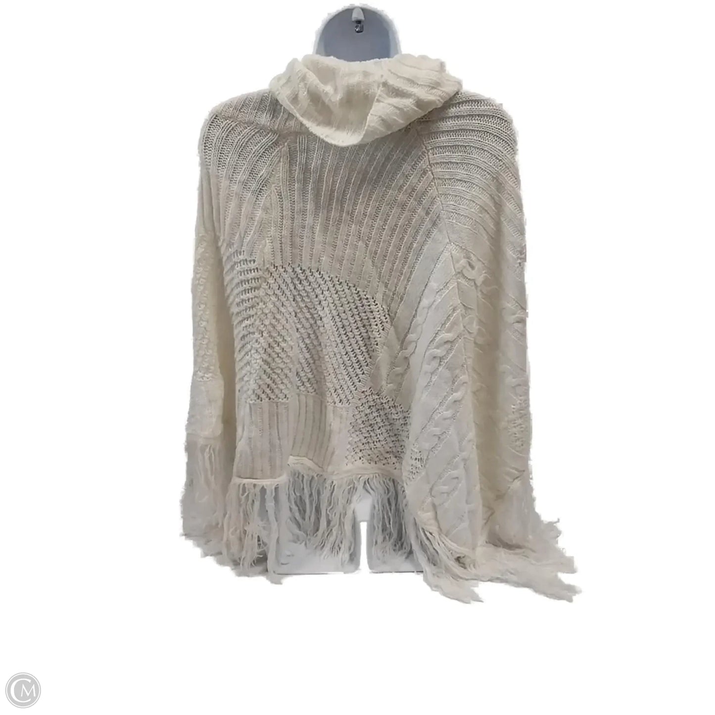 Poncho By One World In White, Size: 1x