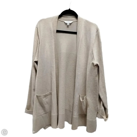 Cardigan By Time And Tru In Tan, Size: Xxl