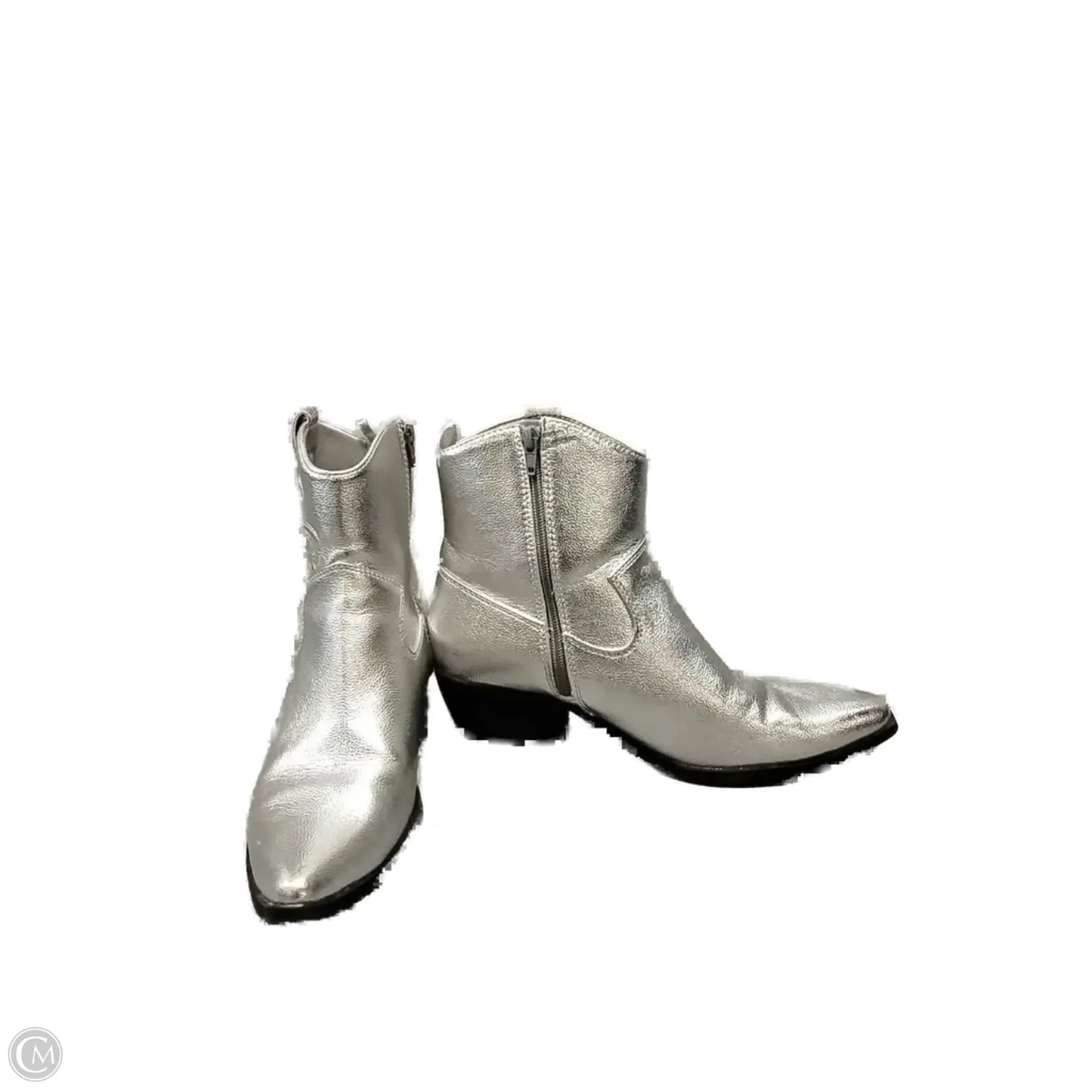 Boots Ankle Heels By Old Navy In Silver, Size: 10