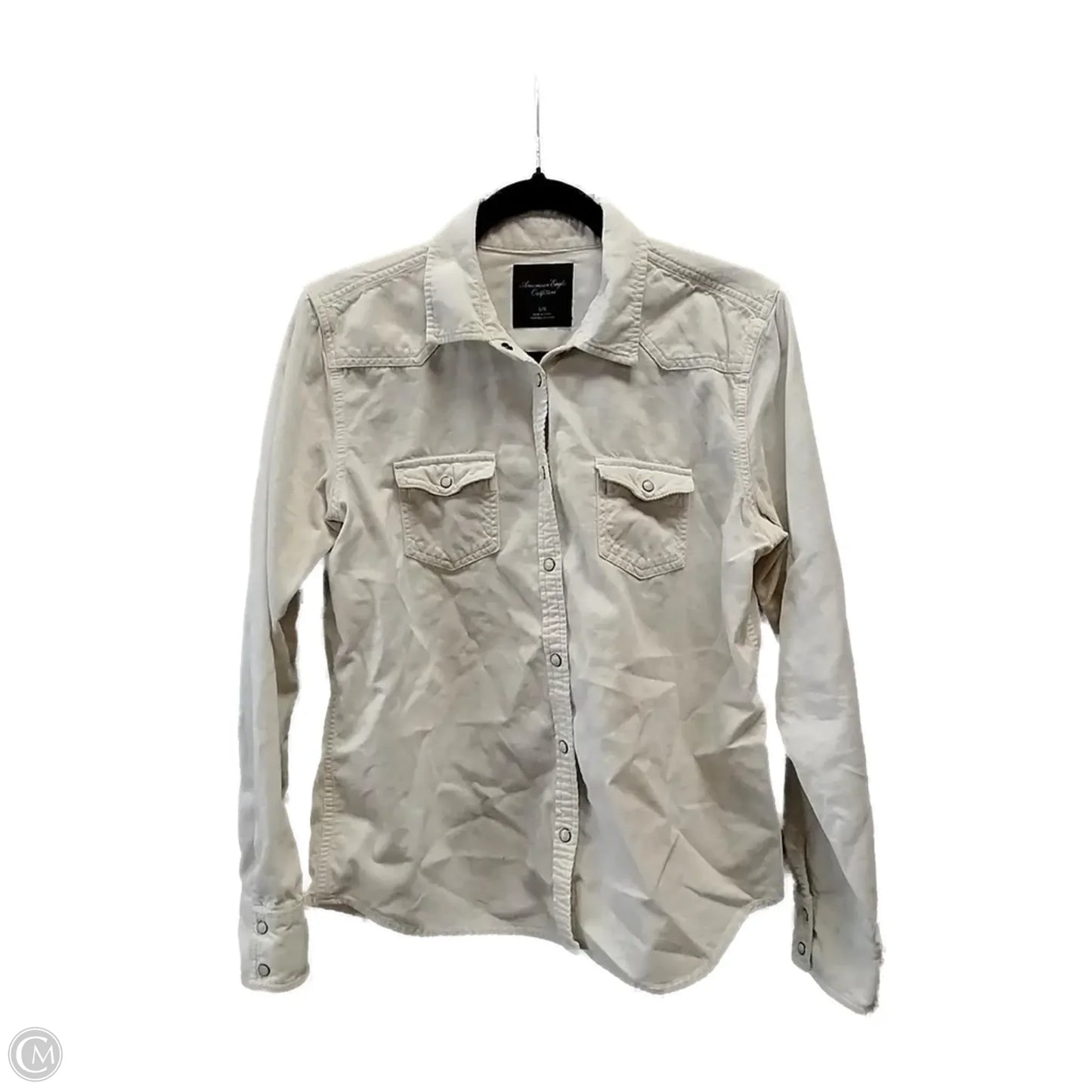 Top Long Sleeve By American Eagle In White, Size: L